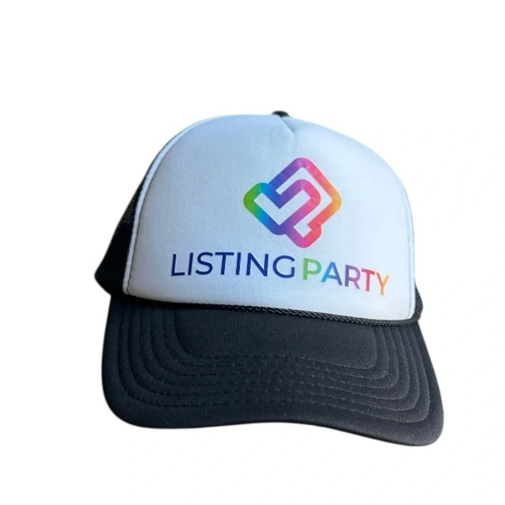 List Perfectly Black & White w/ Neon Type Baseball Cap